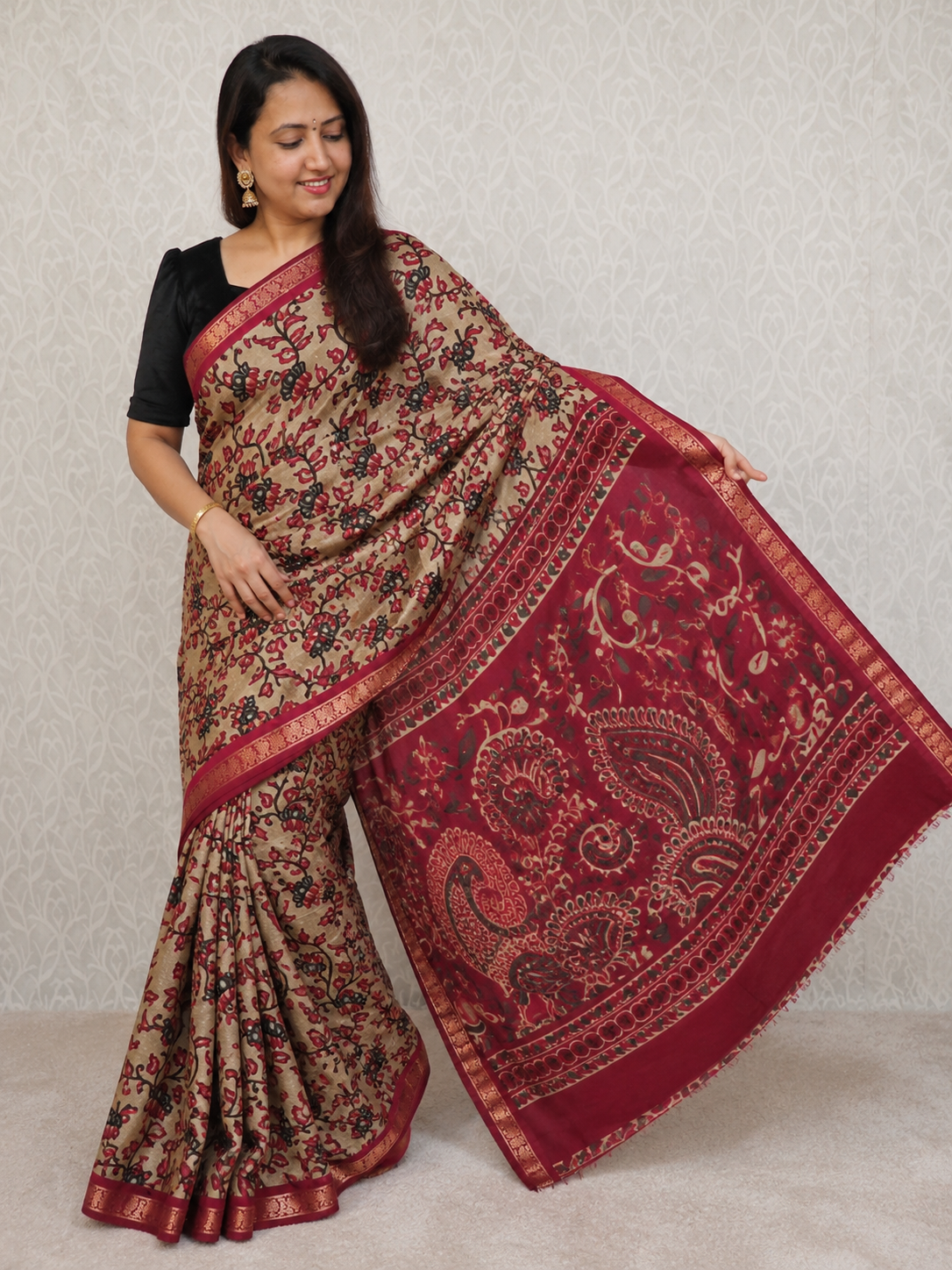 Advita Maheshwari - Kalamkari Print Cotton Silk Saree –