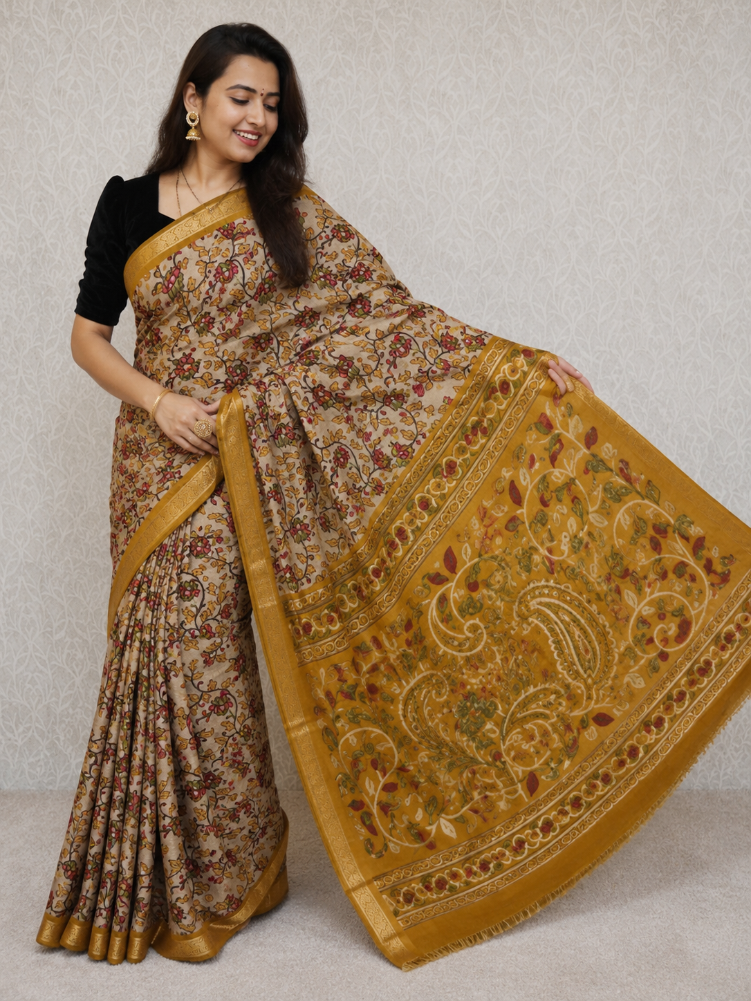 Advita Maheshwari - Kalamkari Print Cotton Silk Saree –