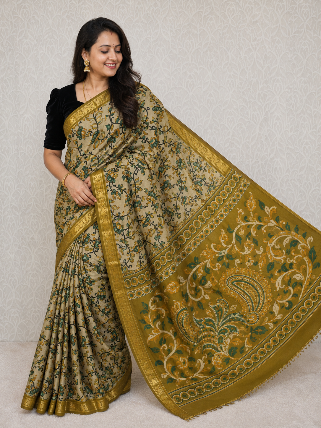 Advita Maheshwari - Kalamkari Print Cotton Silk Saree –