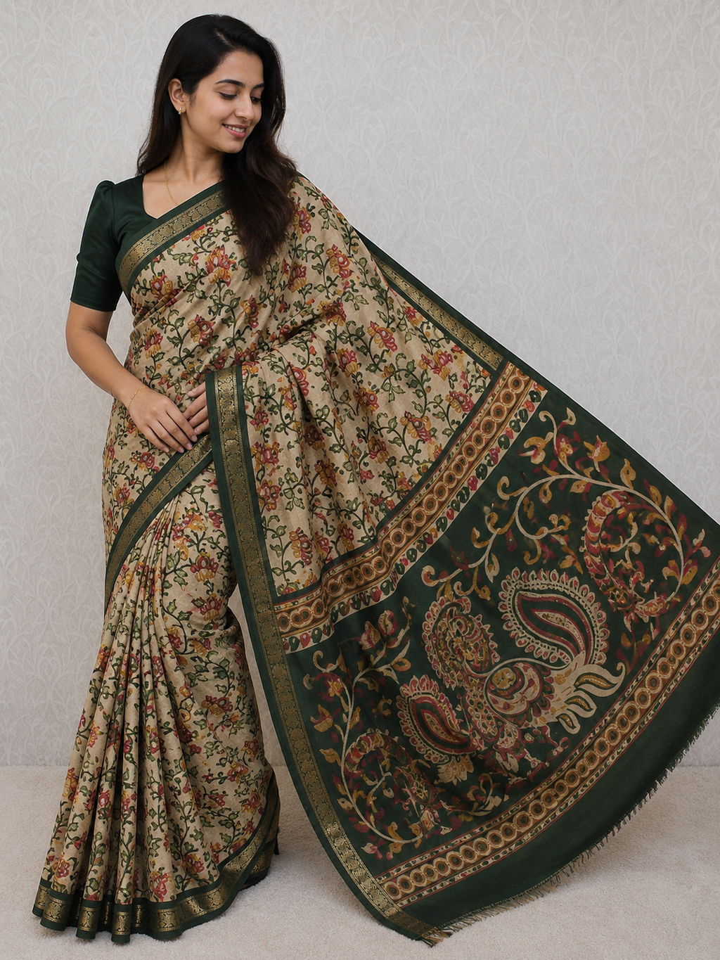 Advita Maheshwari - Kalamkari Print Cotton Silk Saree –