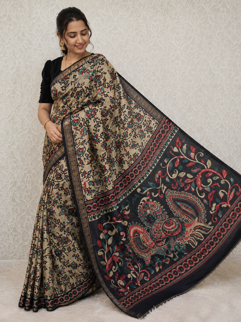 Advita Maheshwari - Kalamkari Print Cotton Silk Saree –